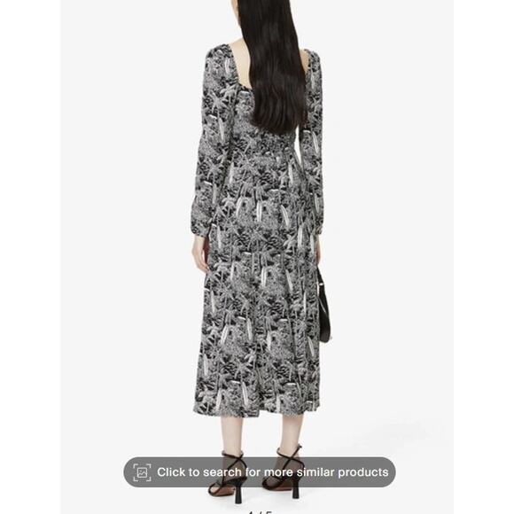 NWT Reformation Sigmund Tropical Printed Crepe Midi Dress Size 0 Lanai #2J456 - Picture 4 of 11